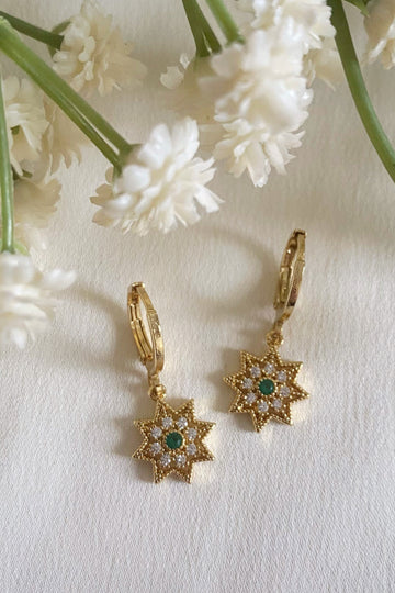 North Star Huggie Hoop Earrings Wisteria London